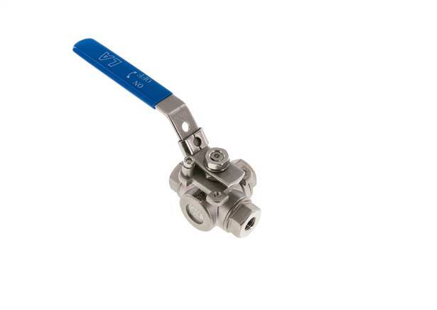 G 1/4 inch 3-Way L-port Stainless Steel Ball Valve