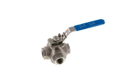 G 3/4 inch 3-Way L-port Stainless Steel Ball Valve