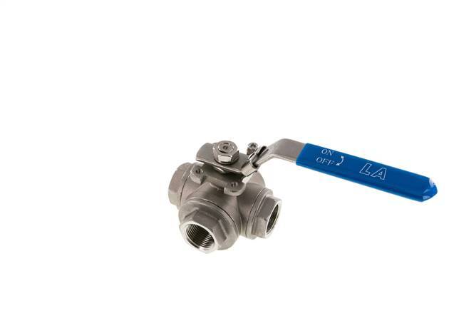 G 3/4 inch 3-Way L-port Stainless Steel Ball Valve