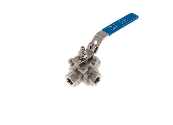 G 3/8 inch 3-Way L-port Stainless Steel Ball Valve