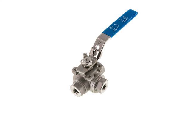 G 1/4 inch 3-Way T-port Stainless Steel Ball Valve