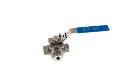 G 1/4 inch 3-Way T-port Stainless Steel Ball Valve