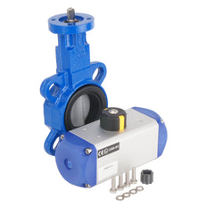 DN50 (2 inch) Wafer Pneumatic Butterfly Valve GG25-Stainless Steel-EPDM Double Acting - BFLW