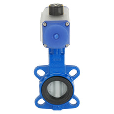 DN40 (1-1/2 inch) Wafer Pneumatic Butterfly Valve GGG40-Stainless Steel-EPDM Double Acting - BFLW