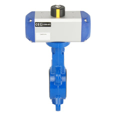 DN32 (1-1/4 inch) Wafer Pneumatic Butterfly Valve GG25-Stainless Steel-NBR Double Acting - BFLW