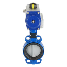 DN50 (2 inch) Wafer Pneumatic Butterfly Valve GG25-GGG40 polyamide-coated-EPDM Spring Open - BFLW