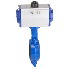 DN80 (3 inch) Wafer Pneumatic Butterfly Valve GG25-Stainless Steel-FKM Spring Closed - BFLW