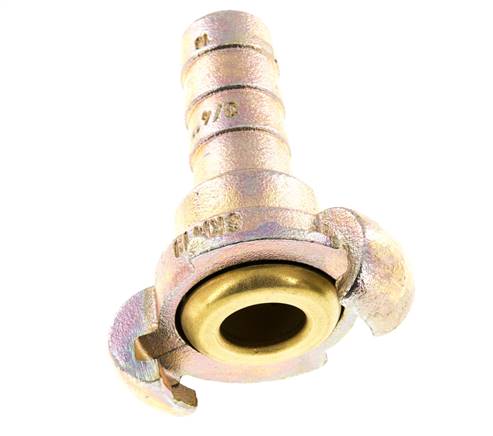 Hierro fundido DN 15 DIN 3489 Acoplamiento de garras giratorias 19 mm (3/4'') Lengüeta de manguera