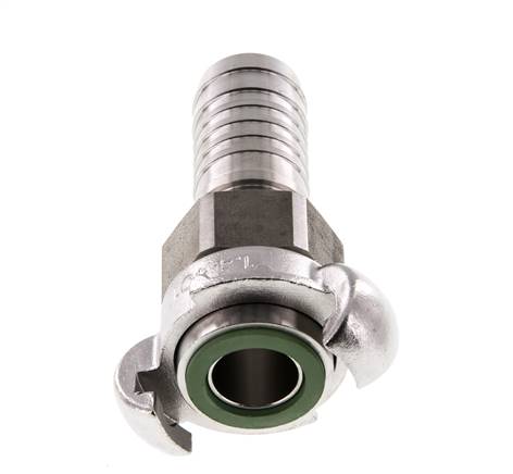 Acoplamiento de garras giratorio de acero inoxidable DN 18 DIN 3238 Barra de manguera de 25 mm (1'')