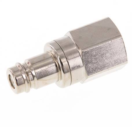 Nickel-plated Brass DN 10 Air Coupling Plug G 1/4 inch Female Double Shut-Off