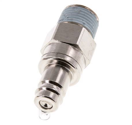 Nickel-plated Brass DN 10 Air Coupling Plug R 1/2 inch Male Double Shut-Off