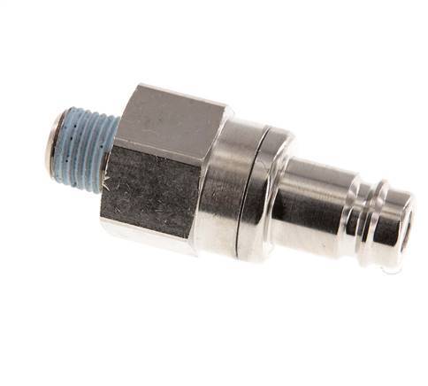 Nickel-plated Brass DN 10 Air Coupling Plug R 1/4 inch Male Double Shut-Off