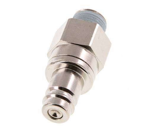 Nickel-plated Brass DN 10 Air Coupling Plug R 3/8 inch Male Double Shut-Off
