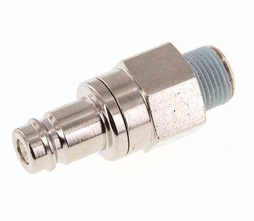 Nickel-plated Brass DN 10 Air Coupling Plug R 3/8 inch Male Double Shut-Off