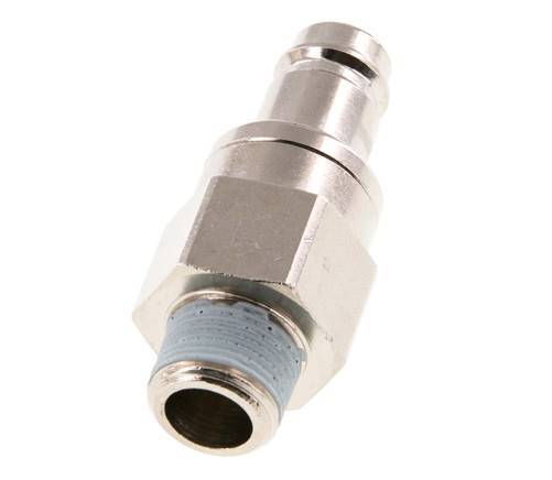 Nickel-plated Brass DN 10 Air Coupling Plug R 3/8 inch Male Double Shut-Off