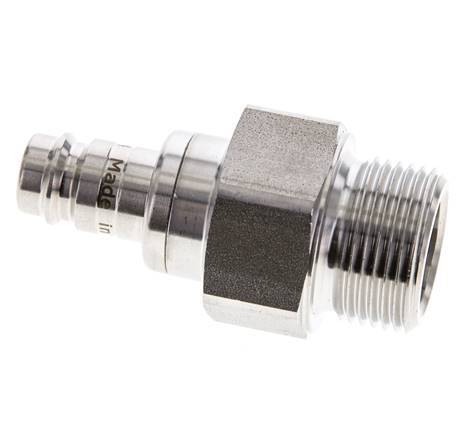 Stainless Steel 316L DN 10 Air Coupling Plug G 3/4 inch Male Double Shut-Off