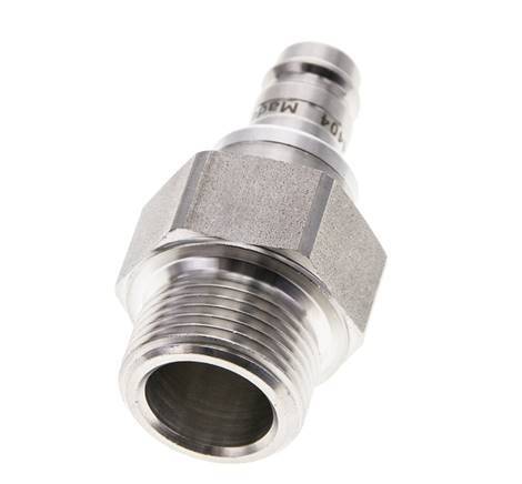 Stainless Steel 316L DN 10 Air Coupling Plug G 3/4 inch Male Double Shut-Off