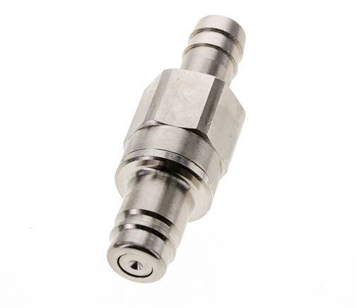Nickel-plated Brass DN 15 Air Coupling Plug 19 mm Hose Pillar Double Shut-Off