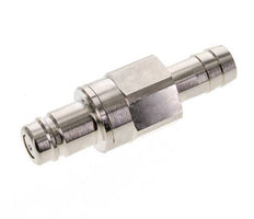 Nickel-plated Brass DN 15 Air Coupling Plug 19 mm Hose Pillar Double Shut-Off