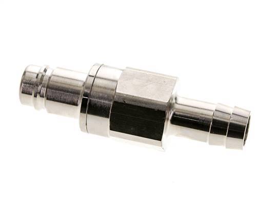 Nickel-plated Brass DN 15 Air Coupling Plug 19 mm Hose Pillar Double Shut-Off