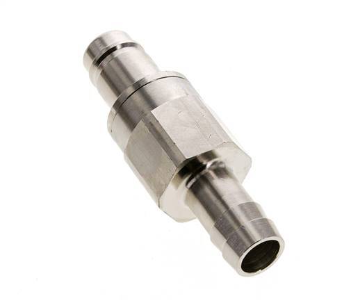 Nickel-plated Brass DN 15 Air Coupling Plug 19 mm Hose Pillar Double Shut-Off