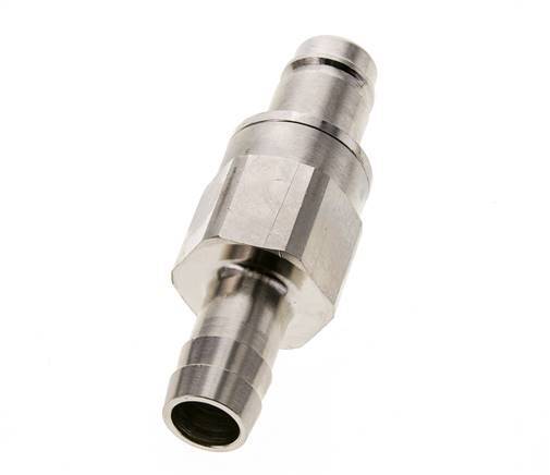 Nickel-plated Brass DN 15 Air Coupling Plug 19 mm Hose Pillar Double Shut-Off