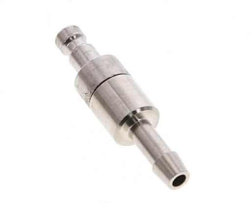 Latón niquelado DN 2,7 (Micro) Tapón de acoplamiento de aire 4 mm Pilar de manguera Doble cierre