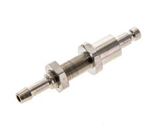 Nickel-plated Brass DN 2.7 (Micro) Air Coupling Plug 4 mm Hose Pillar Bulkhead Double Shut-Off