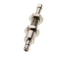 Nickel-plated Brass DN 2.7 (Micro) Air Coupling Plug 4 mm Hose Pillar Bulkhead Double Shut-Off