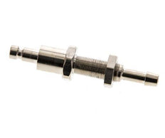 Nickel-plated Brass DN 2.7 (Micro) Air Coupling Plug 4 mm Hose Pillar Bulkhead Double Shut-Off