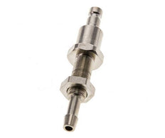 Nickel-plated Brass DN 2.7 (Micro) Air Coupling Plug 4 mm Hose Pillar Bulkhead Double Shut-Off