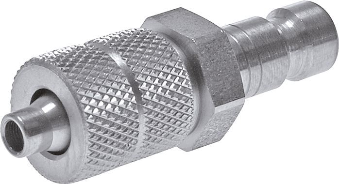 Nickel-plated Brass DN 2.7 (Micro) Air Coupling Plug 3x4.3 mm Union Nut [2 Pieces]