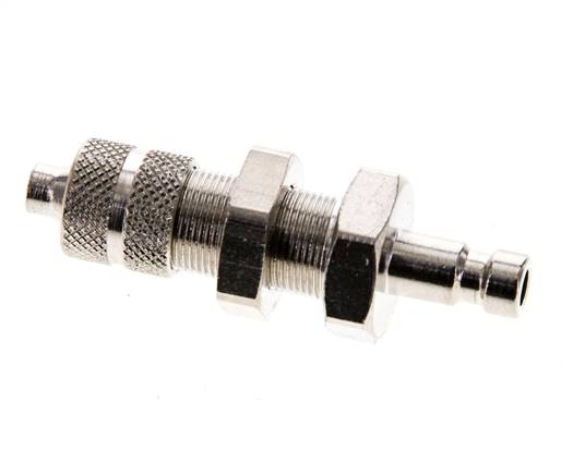 Latón niquelado DN 2,7 (Micro) Acoplamiento de aire Tapón de unión 3x4,3 mm Mampara de doble cierre