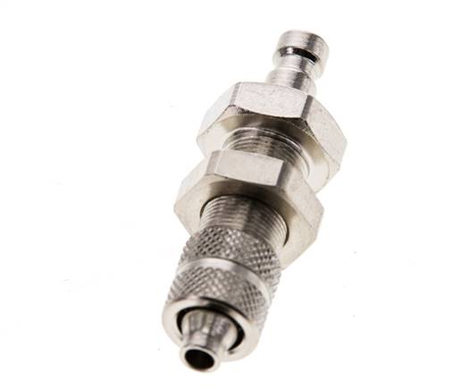 Latón niquelado DN 2,7 (Micro) Acoplamiento de aire Tapón de unión 3x4,3 mm Mampara de doble cierre
