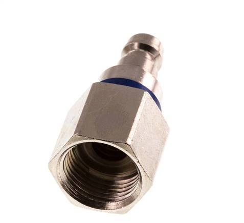 Nickel-plated Brass DN 5 Blue Air Coupling Plug G 3/8 inch Female Double Shut-Off