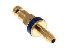 Brass DN 5 Blue-Coded Air Coupling Plug 6 mm Hose Pillar