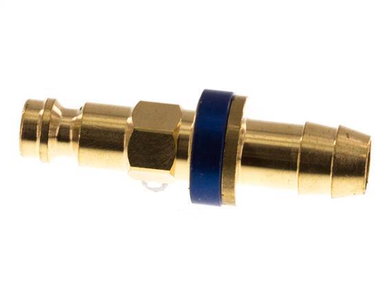Brass DN 5 Blue-Coded Air Coupling Plug 9 mm Hose Pillar