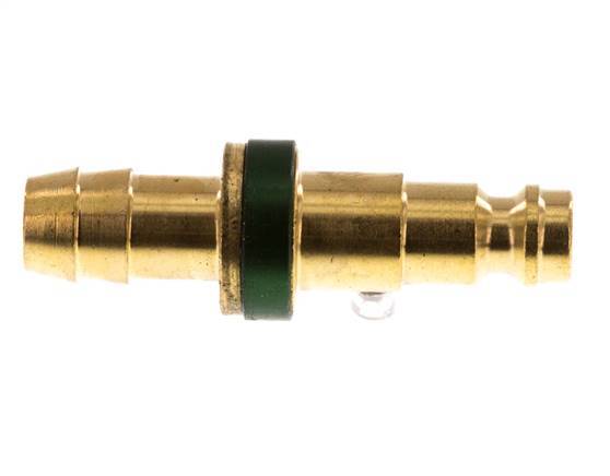 Brass DN 5 Green-Coded Air Coupling Plug 9 mm Hose Pillar