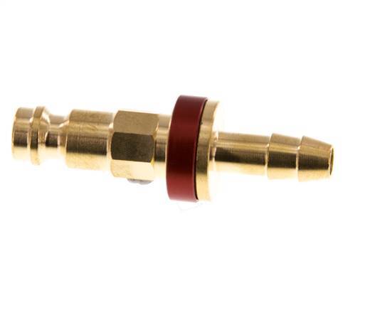 Brass DN 5 Red-Coded Air Coupling Plug 6 mm Hose Pillar