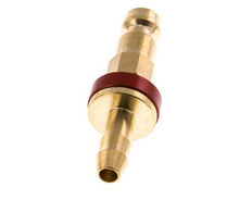 Brass DN 5 Red-Coded Air Coupling Plug 6 mm Hose Pillar