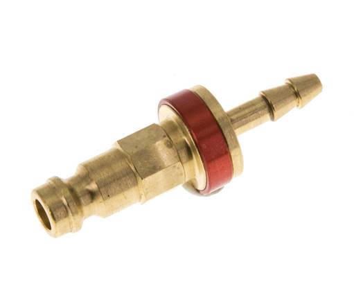 Brass DN 5 Red-Coded Air Coupling Plug 4 mm Hose Pillar