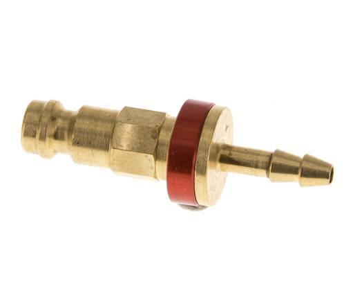 Brass DN 5 Red-Coded Air Coupling Plug 4 mm Hose Pillar