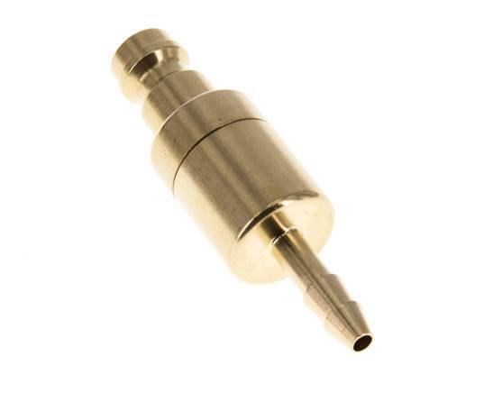 Brass DN 5 Air Coupling Plug 4 mm Hose Pillar Double Shut-Off