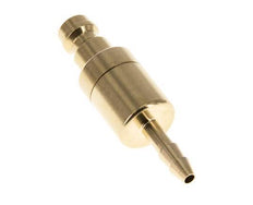 Brass DN 5 Air Coupling Plug 4 mm Hose Pillar Double Shut-Off