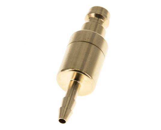 Brass DN 5 Air Coupling Plug 4 mm Hose Pillar Double Shut-Off