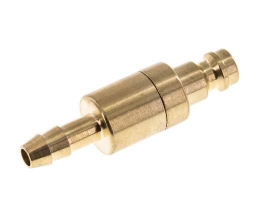Brass DN 5 Air Coupling Plug 6 mm Hose Pillar Double Shut-Off