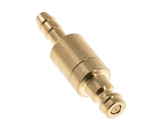 Brass DN 5 Air Coupling Plug 6 mm Hose Pillar Double Shut-Off