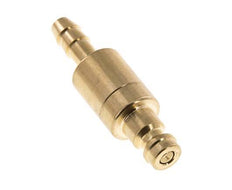 Brass DN 5 Air Coupling Plug 6 mm Hose Pillar Double Shut-Off