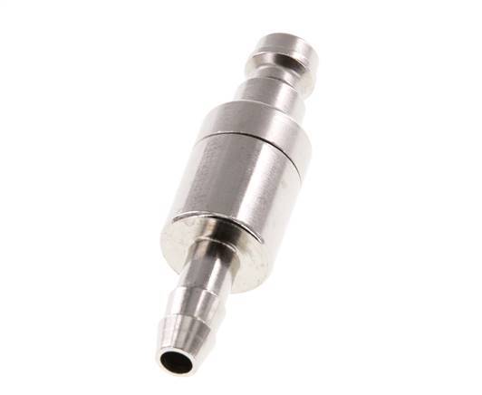 Nickel-plated Brass DN 5 Air Coupling Plug 6 mm Hose Pillar Double Shut-Off