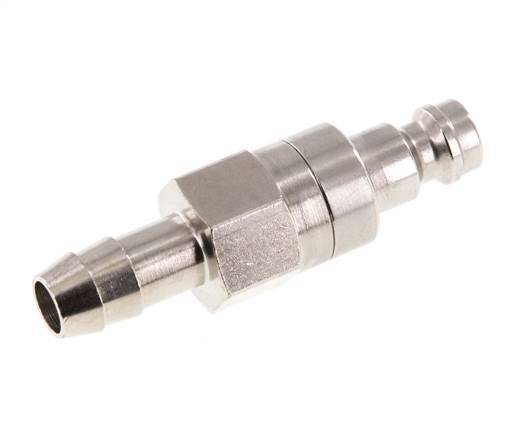 Nickel-plated Brass DN 5 Air Coupling Plug 8 mm Hose Pillar Double Shut-Off